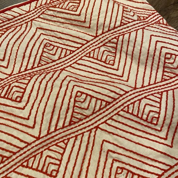 Calvin Klein Embroidered Throw Pillow Case 26”x13” - Triangle Geometric‎ Design - Picture 3 of 7